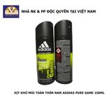  COMBO Xịt Khử Mùi Toàn Thân Nam Adidas Pure Game 150ml + Sữa Tắm Gội Toàn Thân Nam Adidas Ice Dive 250ml 