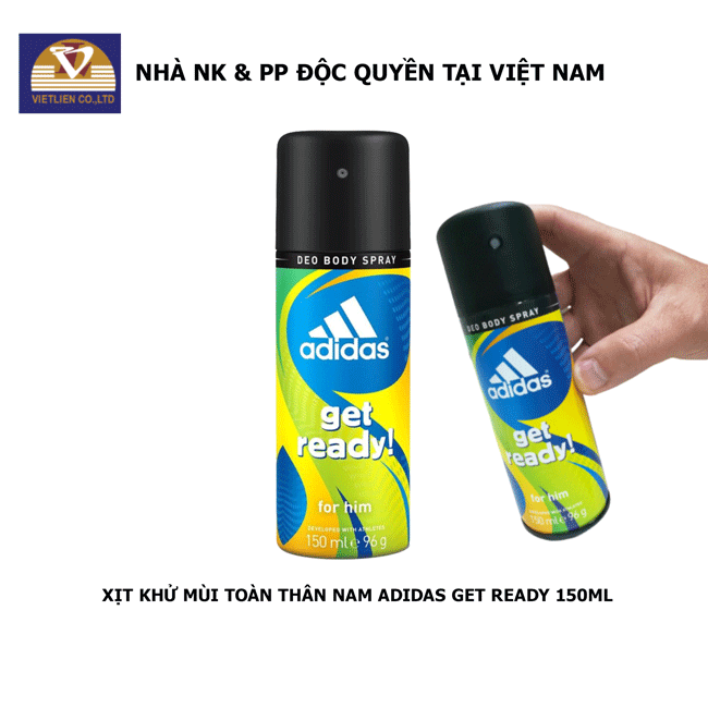 COMBO 2 Xịt Khử Mùi Toàn Thân Nam Adidas Get Ready 150ml