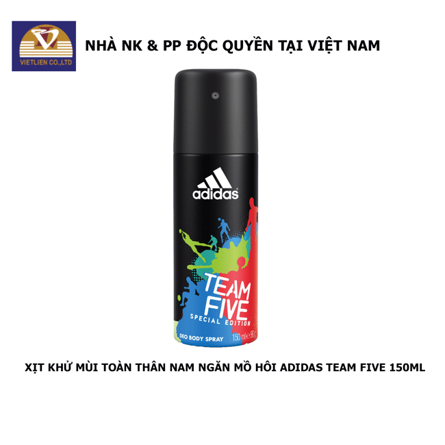  COMBO 2 Xịt Khử Mùi Toàn Thân Nam Adidas Team Five 150ml 