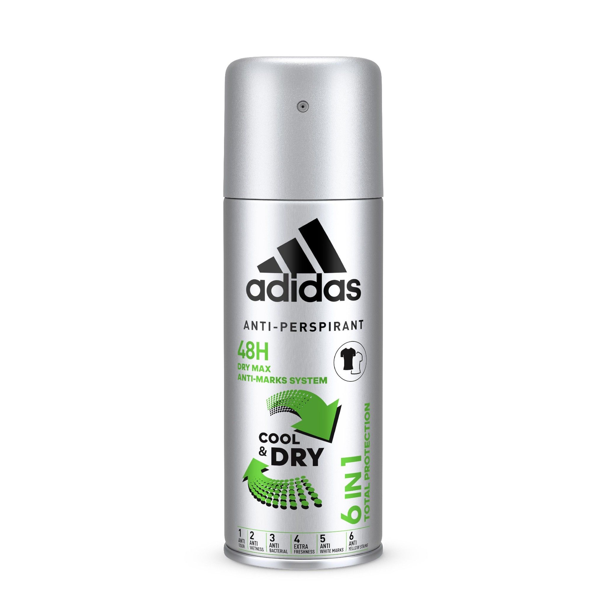 Xịt Khử Mùi Toàn Thân Nam Ngăn Mồ Hôi Adidas 6 in 1 Cool & Dry 150ml