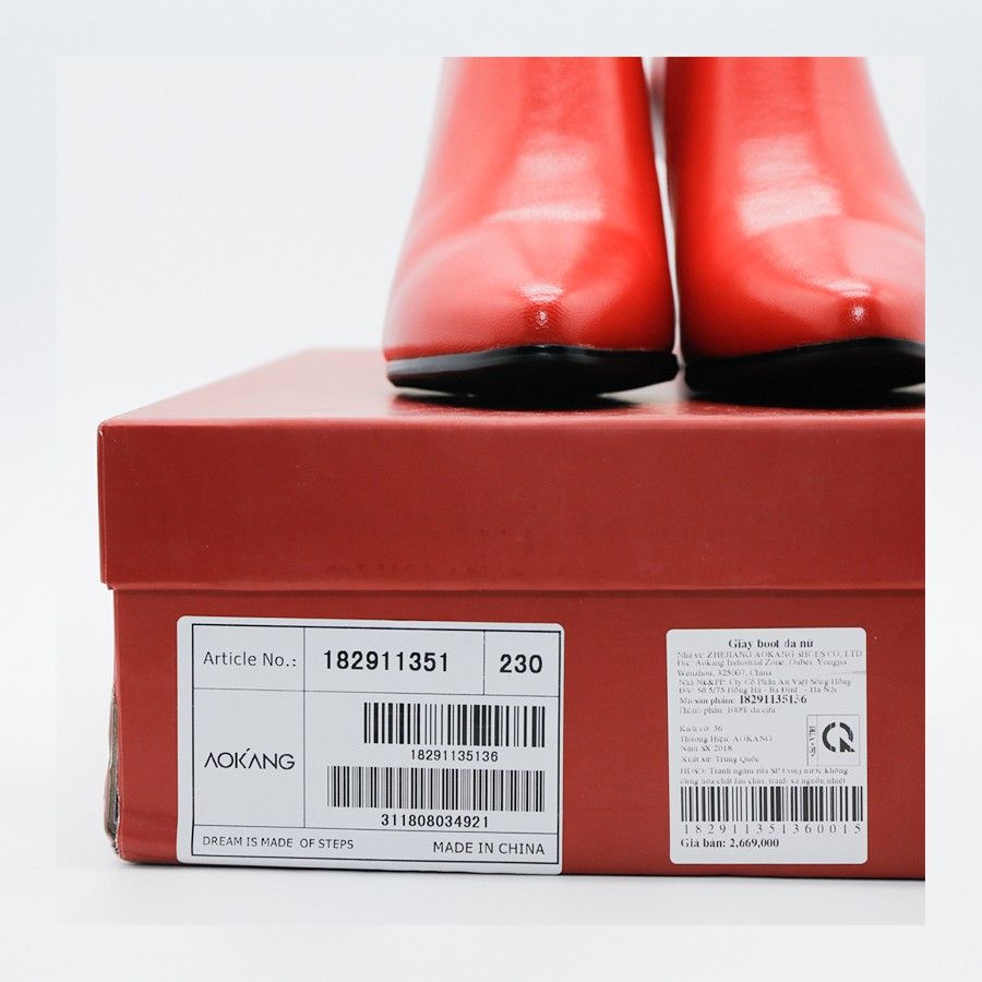 Giày boot da nữ Aokang 182911351