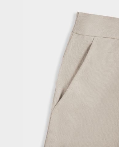Quần shorts lưng thun linen vải lanh xám muối tiêu quần đùi nữ | Thời trang thiết kế Hity