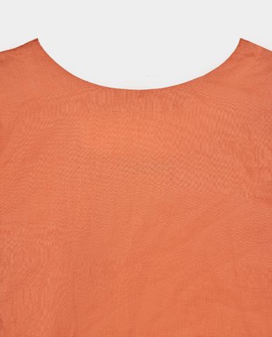 Áo cổ tròn tay liền linen apricot crush Thời trang thiết kế nguyên bản Hity