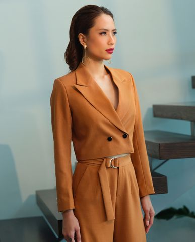 Áo khoác blazer ngắn croptop cam áo vest ngắn mẫu vest nữ trẻ trung | Thời trang thiết kế Hity
