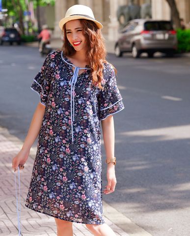 Đầm suông chữ A cao cấp đầm voan hoa đầm mùa hè đầm kiểu trẻ trung | Thời trang thiết kế Hity