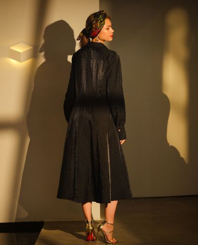 Đầm sơ mi đen rộng oversized đầm nữ sang trọng the Little Black dress | Thời trang thiết kế Hity