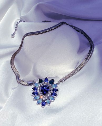 Dây chuyền snakechain vòng cổ xích mịn pha lê xanh trang sức đẹp phụ kiện thời trang cao cấp | Thời trang thiết kế Hity