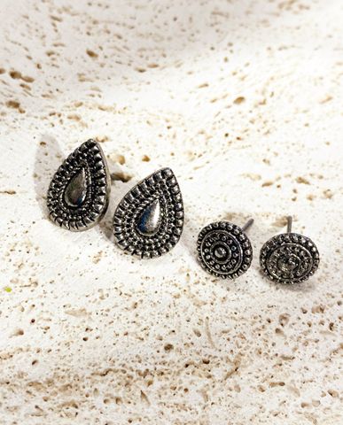 Bông tai vintage khuyên tai nụ hoa tai bạc Thái đen trang sức đẹp phụ kiện thời trang cao cấp | Thời trang thiết kế Hity