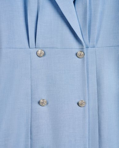 Đầm blazer vest tay ngắn đầm công nương thanh lịch xanh da trời | Thời trang thiết kế nguyên bản Hity