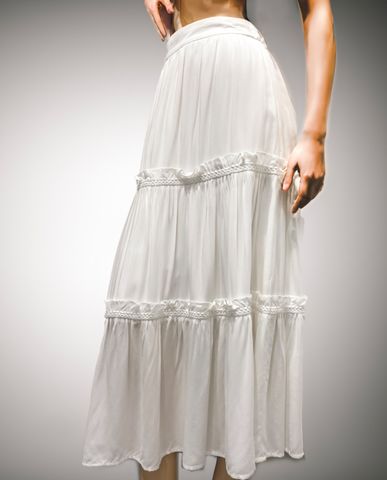 Chân váy maxi trắng váy dài đi biển váy kiểu vintage | Thời trang thiết kế Hity