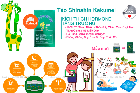 Viên Uống Tảo Tăng Chiều Cao Shinshin Kakumei Nhật Bản 300v - Mẫu Mới Hộp Giấy