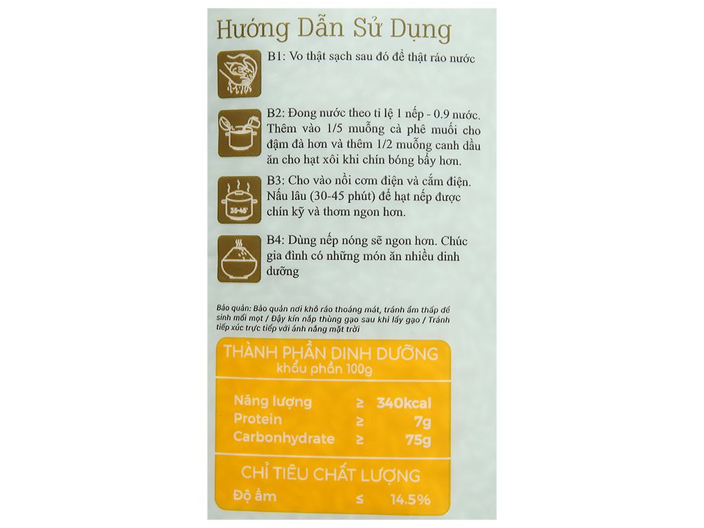 Gạo Nếp Chùm Vinh Hiển - Túi 1Kg