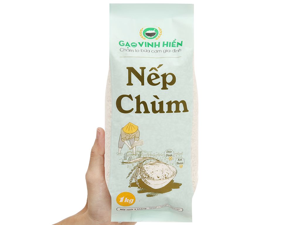  Gạo Nếp Chùm Vinh Hiển - Túi 1Kg 