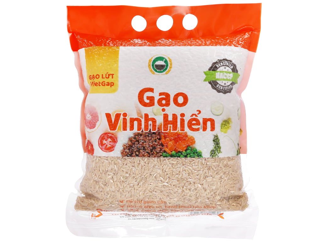 Gạo Lứt VietGAP Vinh Hiển túi 2kg