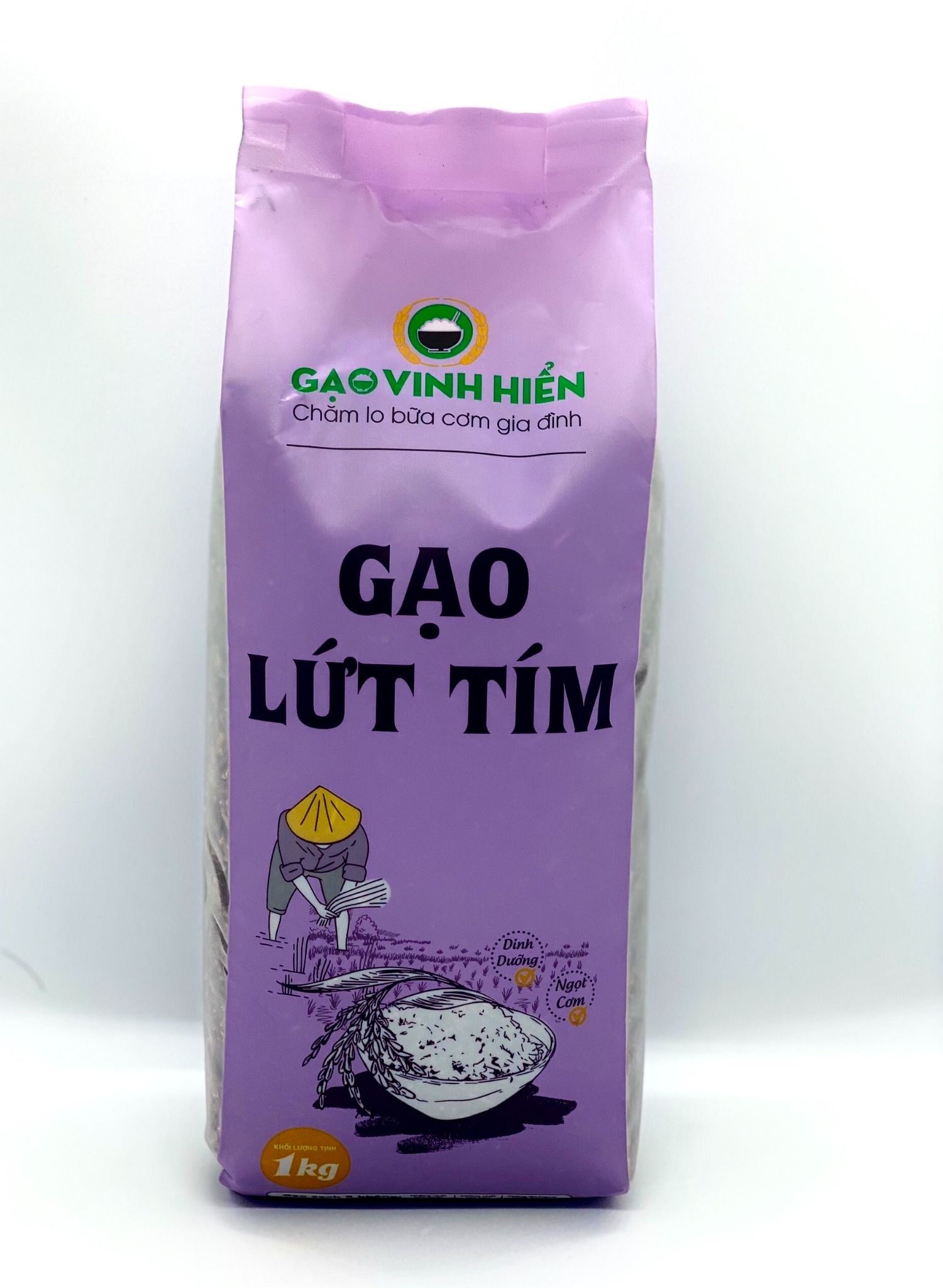  Gạo Lứt Tím đóng túi 1KG Vinh Hiển - Đạt chuẩn HACCP - Ngọt cơm, dinh dưỡng 