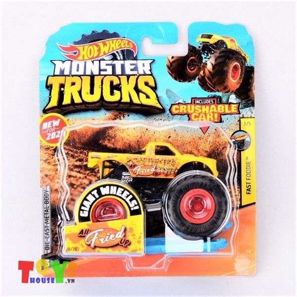 Xe Hot Wheels Monster Truck Crushable All Fried Up