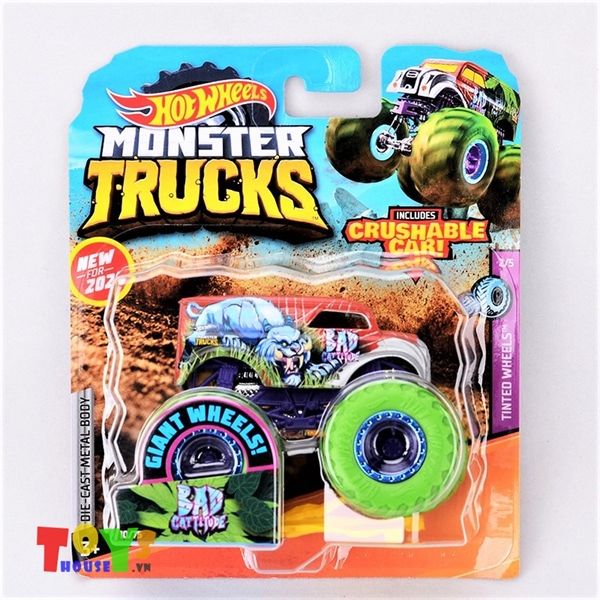 Xe Hot Wheels Monster Truck Crushable Bad Cattittude