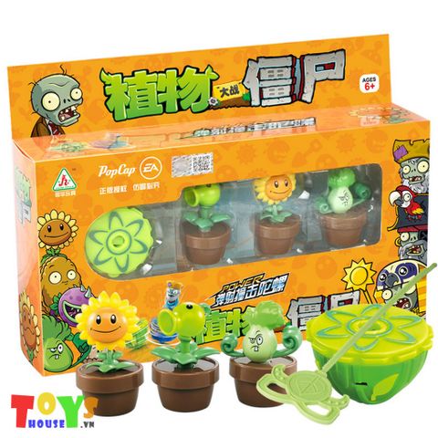 Bộ Con Quay Và 3 Plants Đồ Chơi Mô Hình PVZ