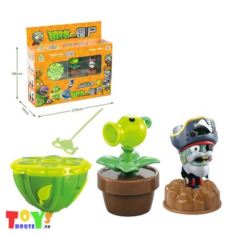 Bộ Con Quay 1 Đồ Chơi Plants Peashooter 1 Zombie Cướp Biển