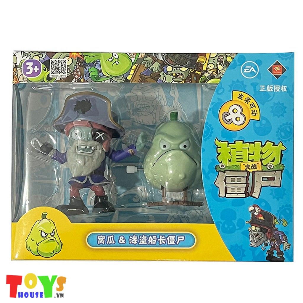 Hộp 2 Đồ Chơi PvZ Dây Cót Plant Ổi Zombie Cướp Biển