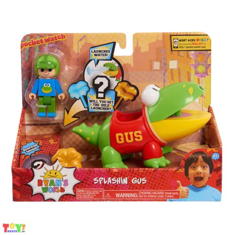 Đồ Chơi Ryan's World Ryan Cưỡi Cá Sấu GUS 1 