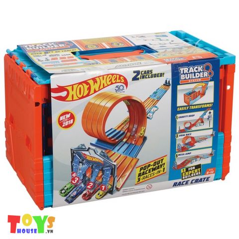 Bộ Đường Đua Xe Hot Wheels 4 Làn 3 trong 1 Race Crate