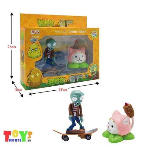 Bộ Đồ Chơi Plant Cỏ Đuôi Mèo Cattail Và Skateboard Zombie 1 