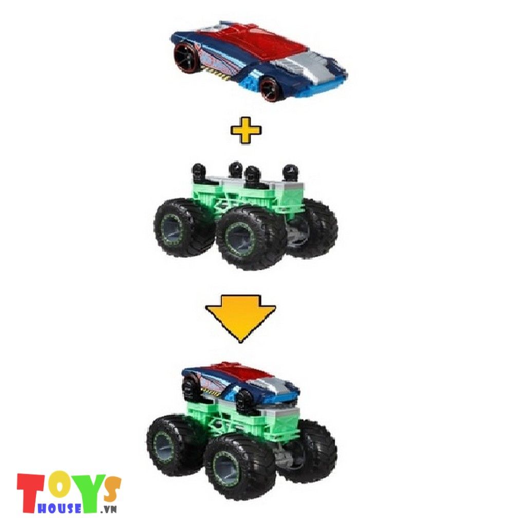 Bộ Xe Hot Wheels Monster Truck Maker Xanh Lá