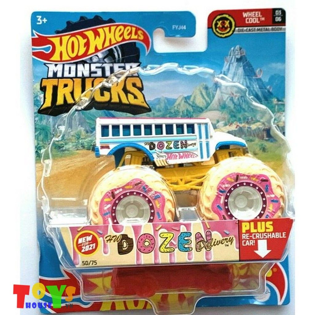 Xe Hot Wheels Monster Truck Bánh Donut Dozen Delivery