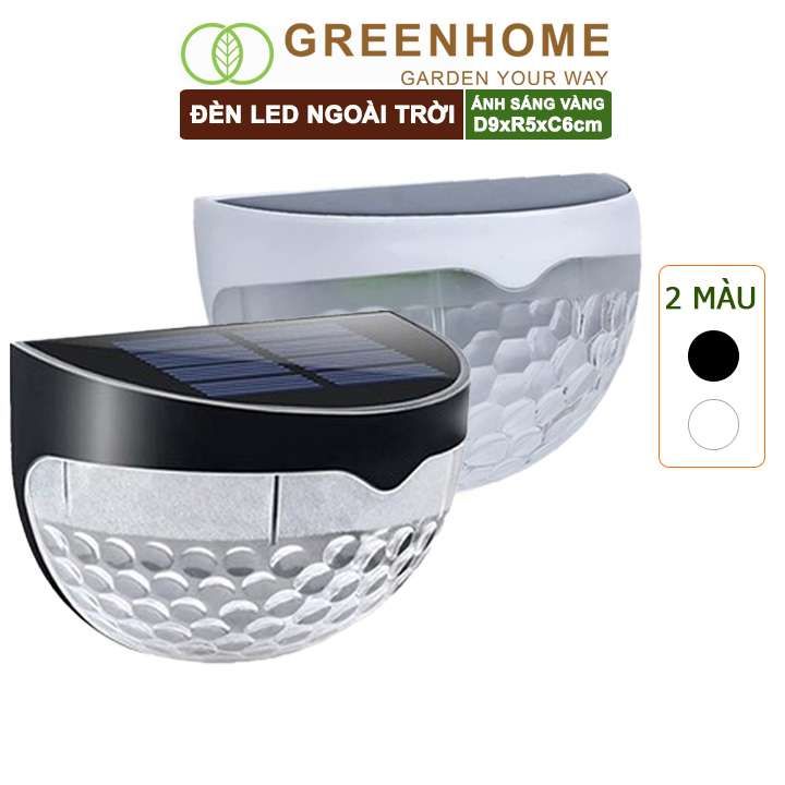 Đèn led năng lượng mặt trời, D9xR5xC6cm, ánh sáng vàng , trang trí sân vườn, cầu thang |Greenhome