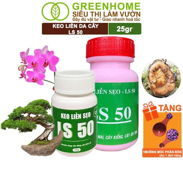 Keo Liền Sẹo Cho Cây Greenhome, LS50, Chai 100gr, Liền Nhanh Vết Cắt Da Cây, Chiết Cành,  Bonsai, Lan, Kiểng Lá