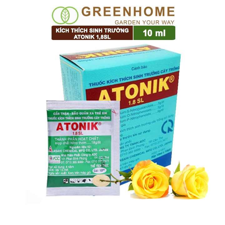 Thuốc kích thích sinh trưởng cây trồng Atonik, gói 10ml, chuyên hoa lan, hoa hồng, cây cảnh |Greenhome