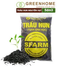 Trấu hun nguyên cánh Sfarm, bao 5dm3, không lẫn tạp chất. dùng trồng thuỷ canh, rau mầm, ươm cây con |Greenhome