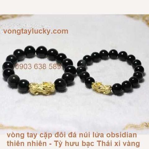 vòng tay tỳ hưu, vòng tay đá núi lửa obsidian, vòng tay phong thủy