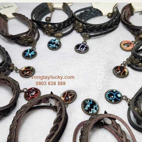 vòng tay cng hoàng đạo, vòng tay may mắn, vòng tay handmade, vòng tay dây da, vòng tay phong thủy, vòng tay đẹp