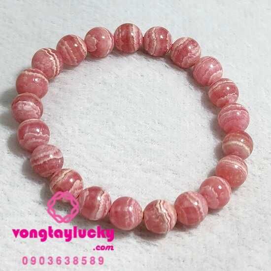 Đá đào hoa (Rhodochrosite) 8,2li thiên nhiên 3A hồng đậm đã kiểm định theo lô hợp mệnh Hỏa và Thổ