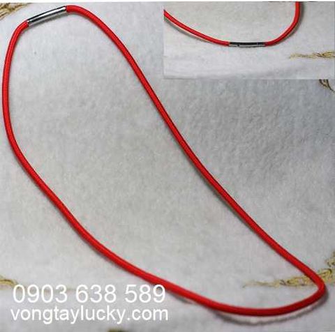 dây cổ vải dù Thái lan, dây cổ màu đỏ, dây cổ đeo đá phong thủy, dây chuyền vải dù
