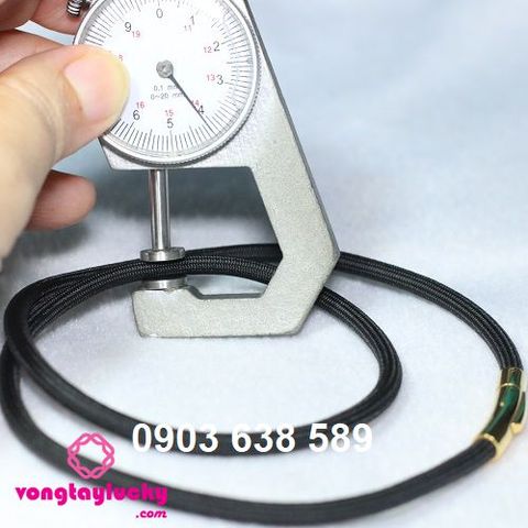 dây cổ vải dù Thái Lan, dây cổ màu đen khóa Thái xi vàng, dây cổ, đây cổ 4li