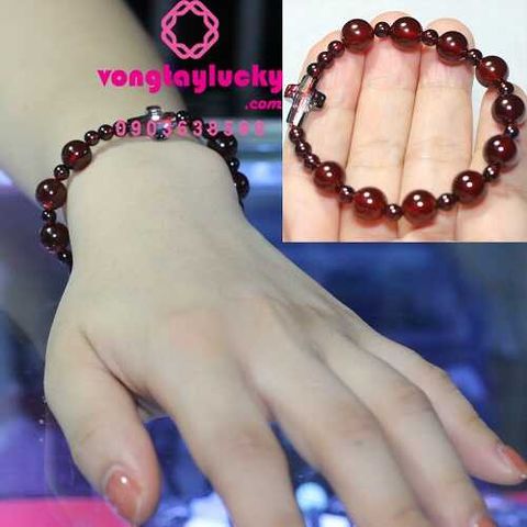 chuỗi mân côi đá garnet, vòng tay công giáo, vòng tay phong thủy, tràng hạt mân côi, chuỗi mân côi nữ