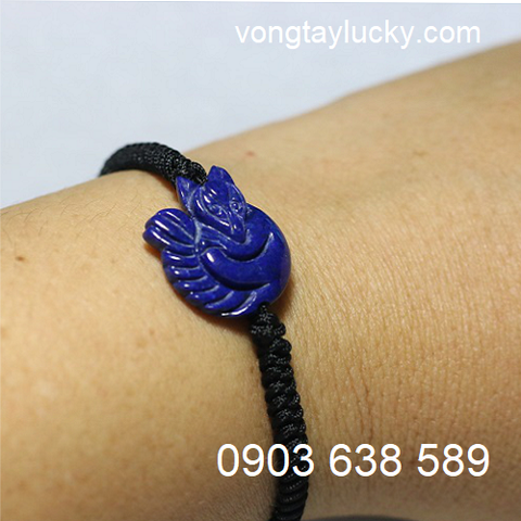 cải vận tình duyên, hồ ly đá phong thủy, hồ ly đá Lapis lazuli, hồ ly màu xanh dương, hồ ly mệnh thủy, hồ ly đá thiên nhiên, cách đeo vòng tay hồ ly