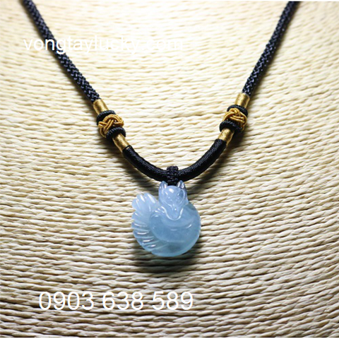 dây chuyền hồ ly, hồ ly đá aquamarine, hồ ly đá phong thủy, đá hồ ly, hồ ly 9 đuôi, hồ ly mệnh thủy, hồ ly đeo cổ