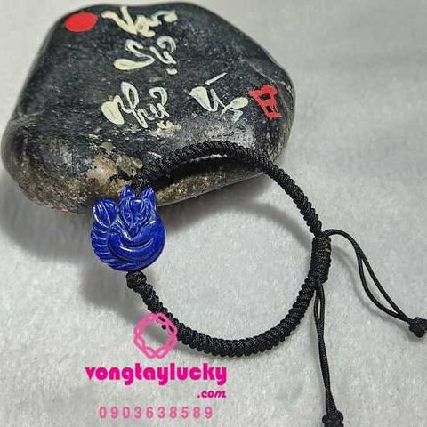 cải vận tình duyên, hồ ly đá phong thủy, hồ ly đá Lapis lazuli, hồ ly màu xanh dương, hồ ly mệnh thủy, hồ ly đá thiên nhiên, cách đeo vòng tay hồ ly