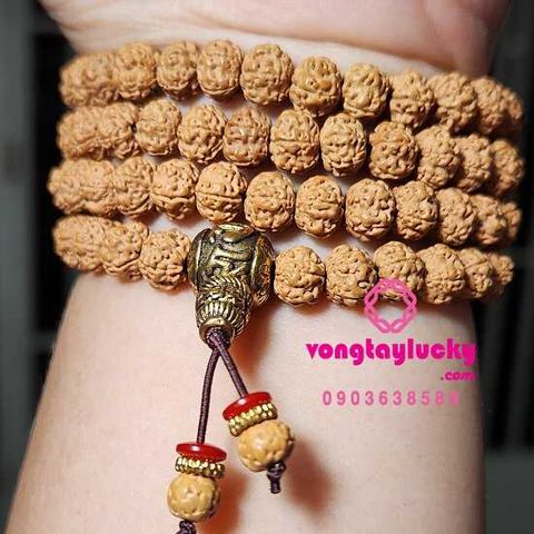 chuỗi Rudraksha, chuỗi bồ đề kim cang, vòng hạt bồ đề nepal, chuỗi bồ đề kim cang quấn tay, chuỗi kim cang 108, chuỗi kim cang tây tạng, trang sức mật tông, chuỗi bình an quấn tay 4 vòng