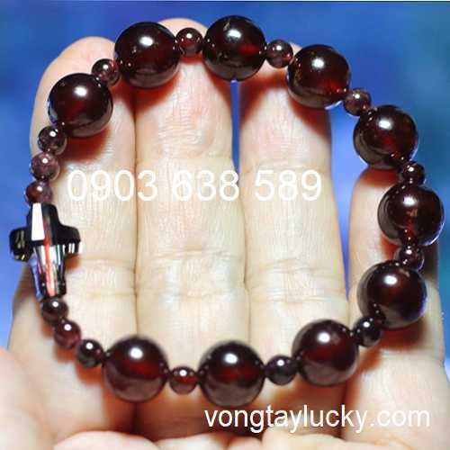 Chuỗi mân côi đá garnet ngọc lựu 10,li hợp mệnh Hỏa và Thổ ...