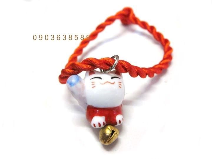 Vòng tay mèo Thần tài Maneki Neko đỏ MS0025