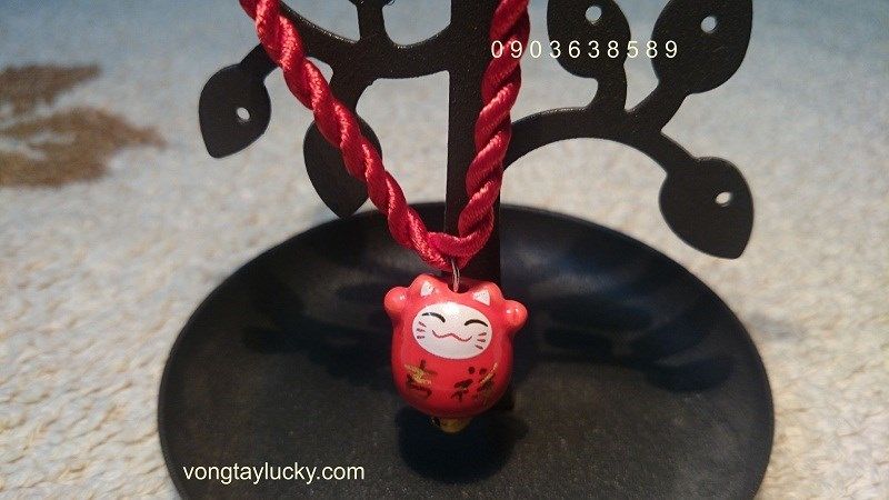 Vòng tay mèo Thần tài Maneki Neko đỏ MS0026