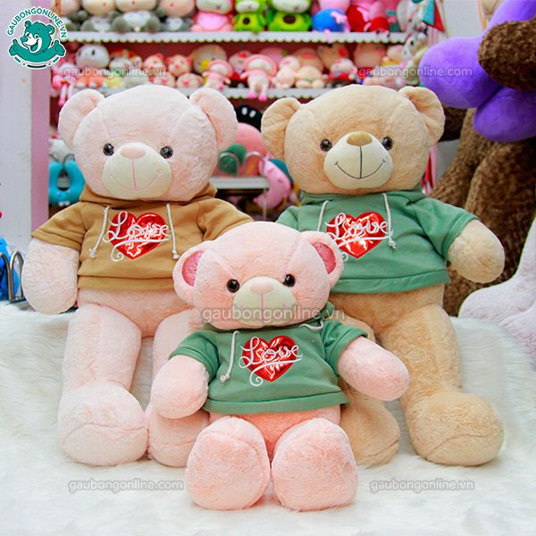 Gấu Bông Teddy Áo Nỉ Love