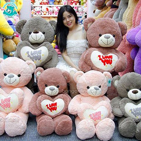 Gấu bông Teddy - Ôm Tim I Love you