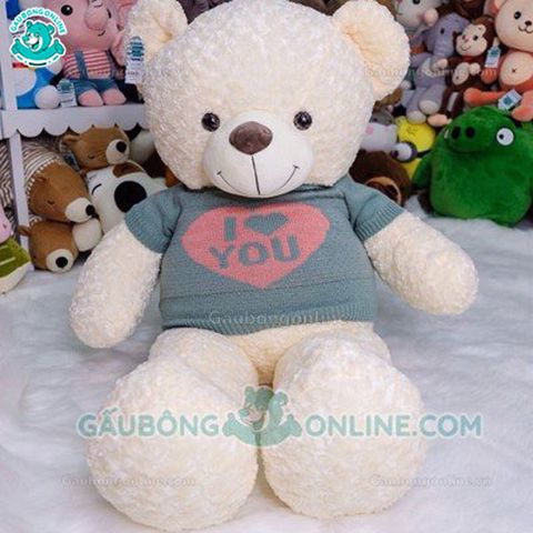 Gấu Bông Teddy Xoắn Áo Len I Love You