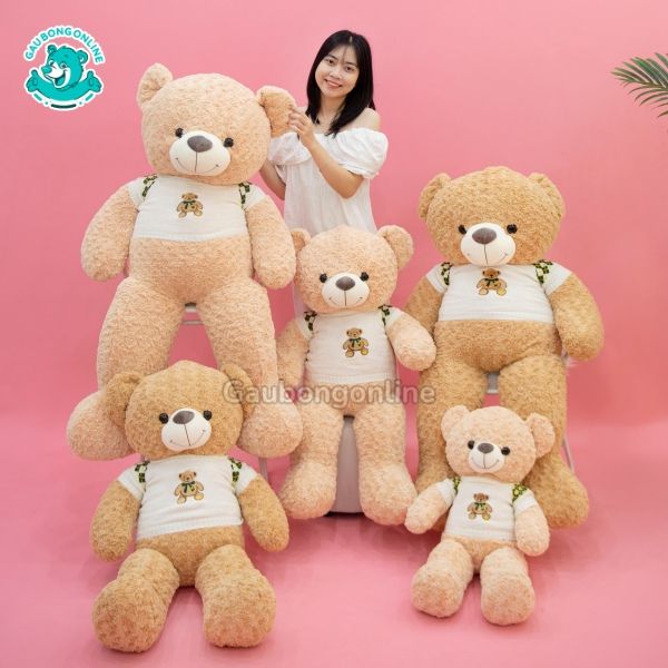 Gấu Bông Teddy Áo Len Trắng Thêu Gấu